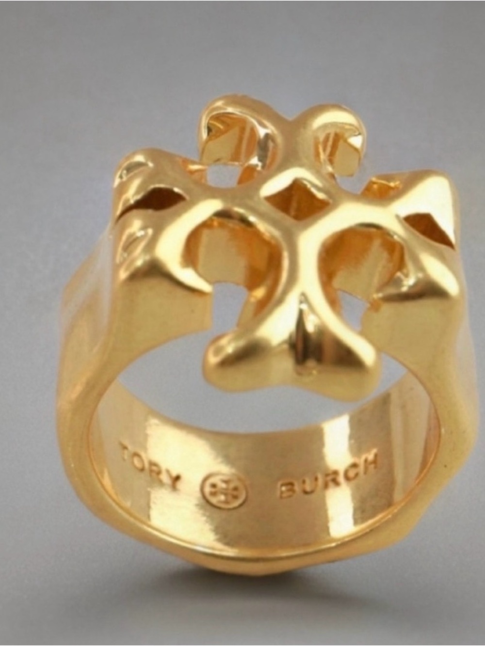 Tory Burch Gold Cutout Logo Ring